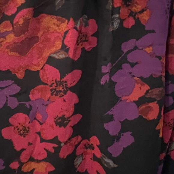 Belle Kim Gravel size long short sleeve top/blouse black red pink v-neck - Picture 5 of 9